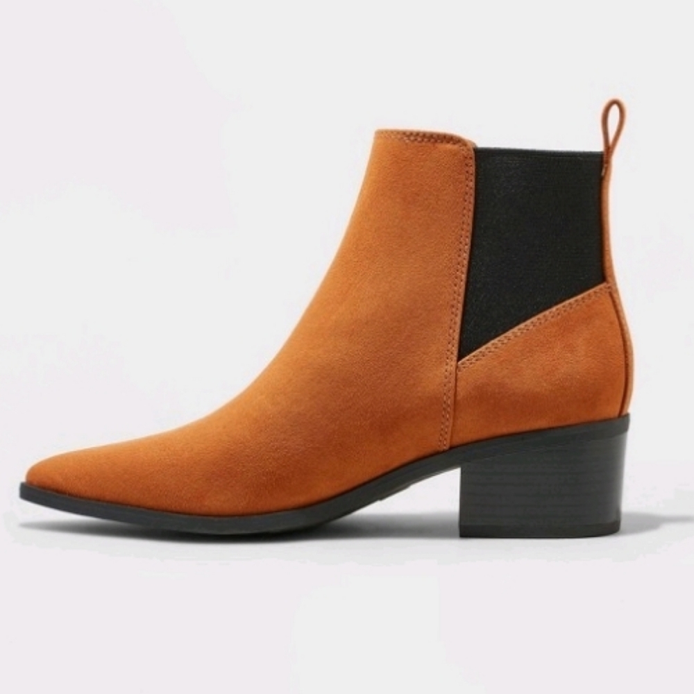 Women's Gwen Low Shaft Heeled Boots - A New Day" Cognac 6.5 - Picture 2 of 8